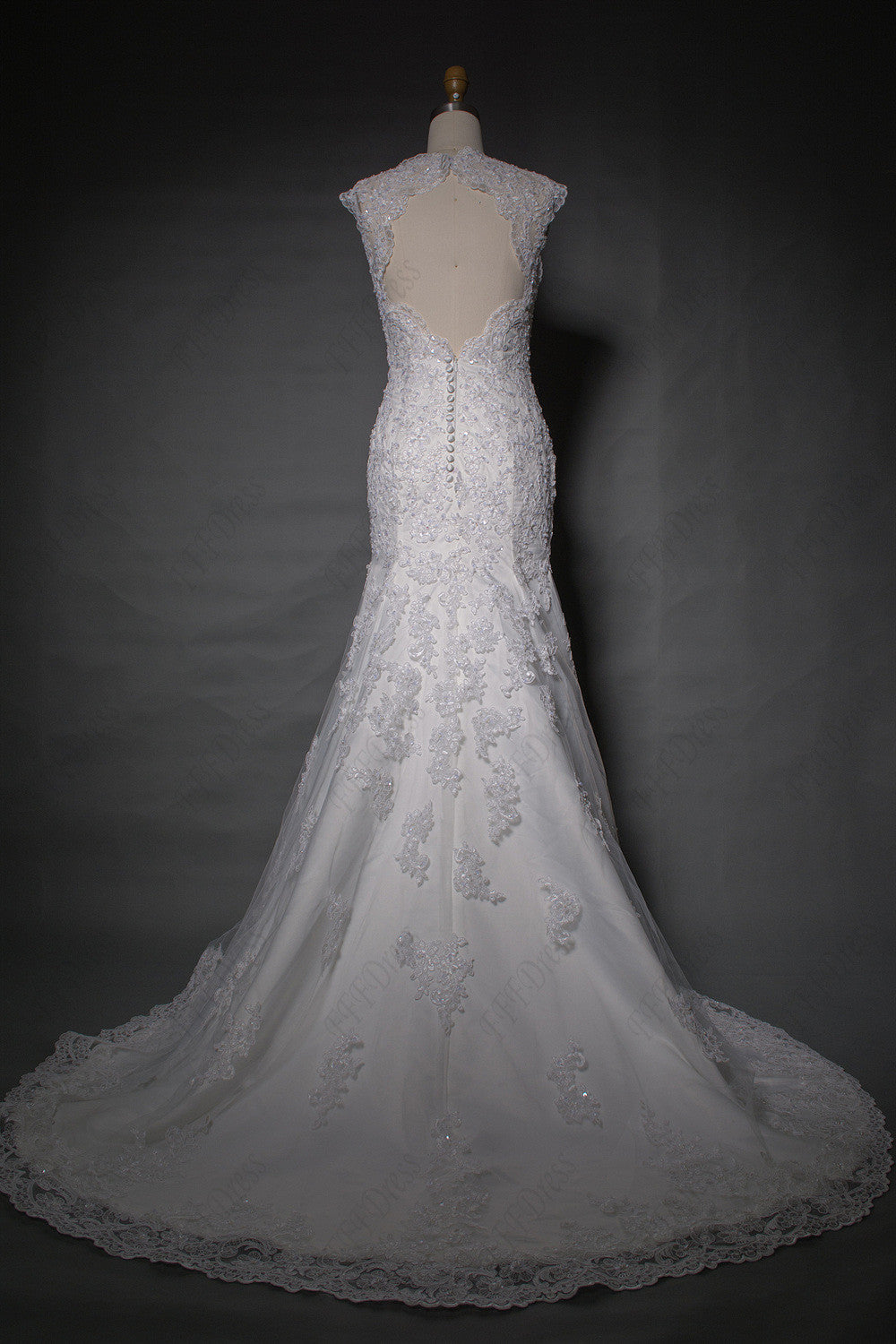 Mermaid beaded lace backless wedding dresses