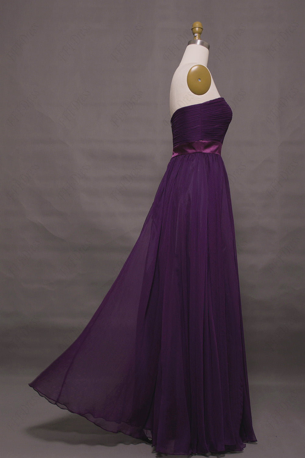 Purple elegant bridesmaid dresses long