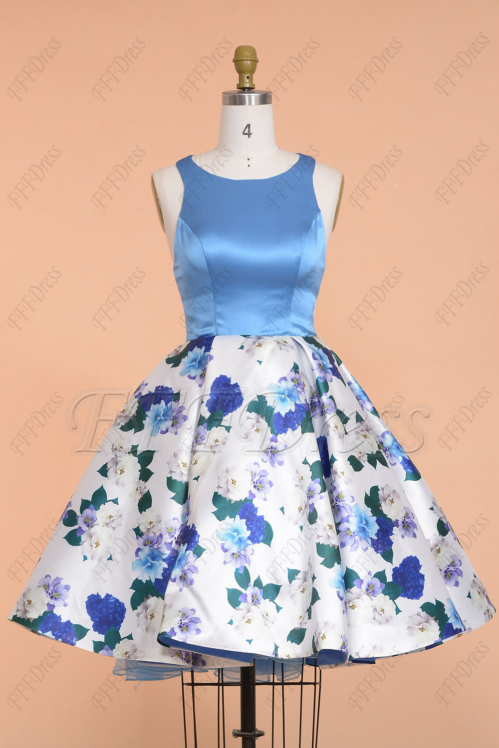 Floral cut out homecoming dress short prom dress