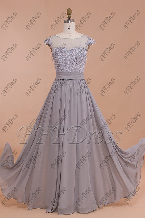 Modest Grey Bridesmaid dresses Wedding guest dresses Prom Gown