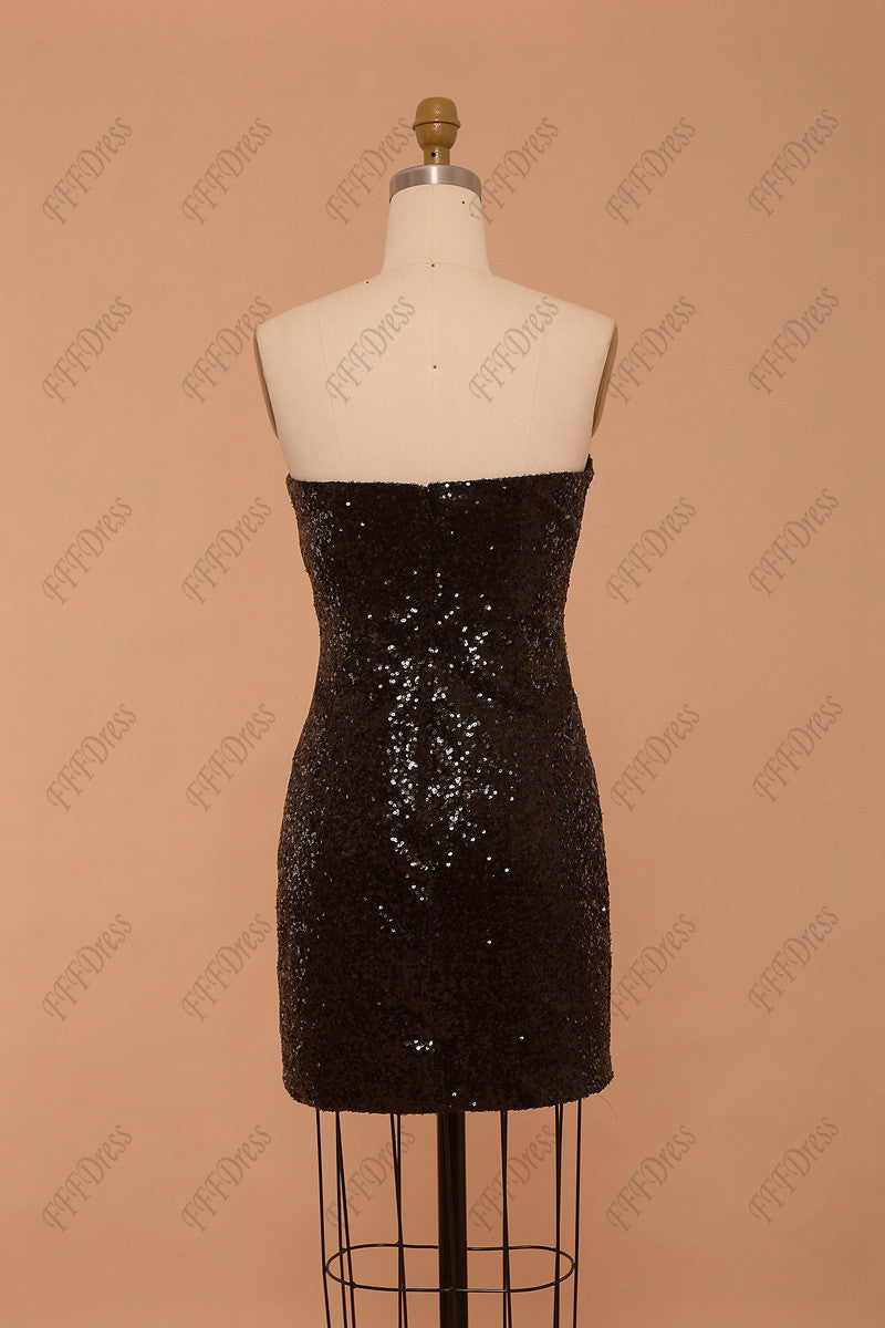 Sparkly sequins two piece prom dresses short