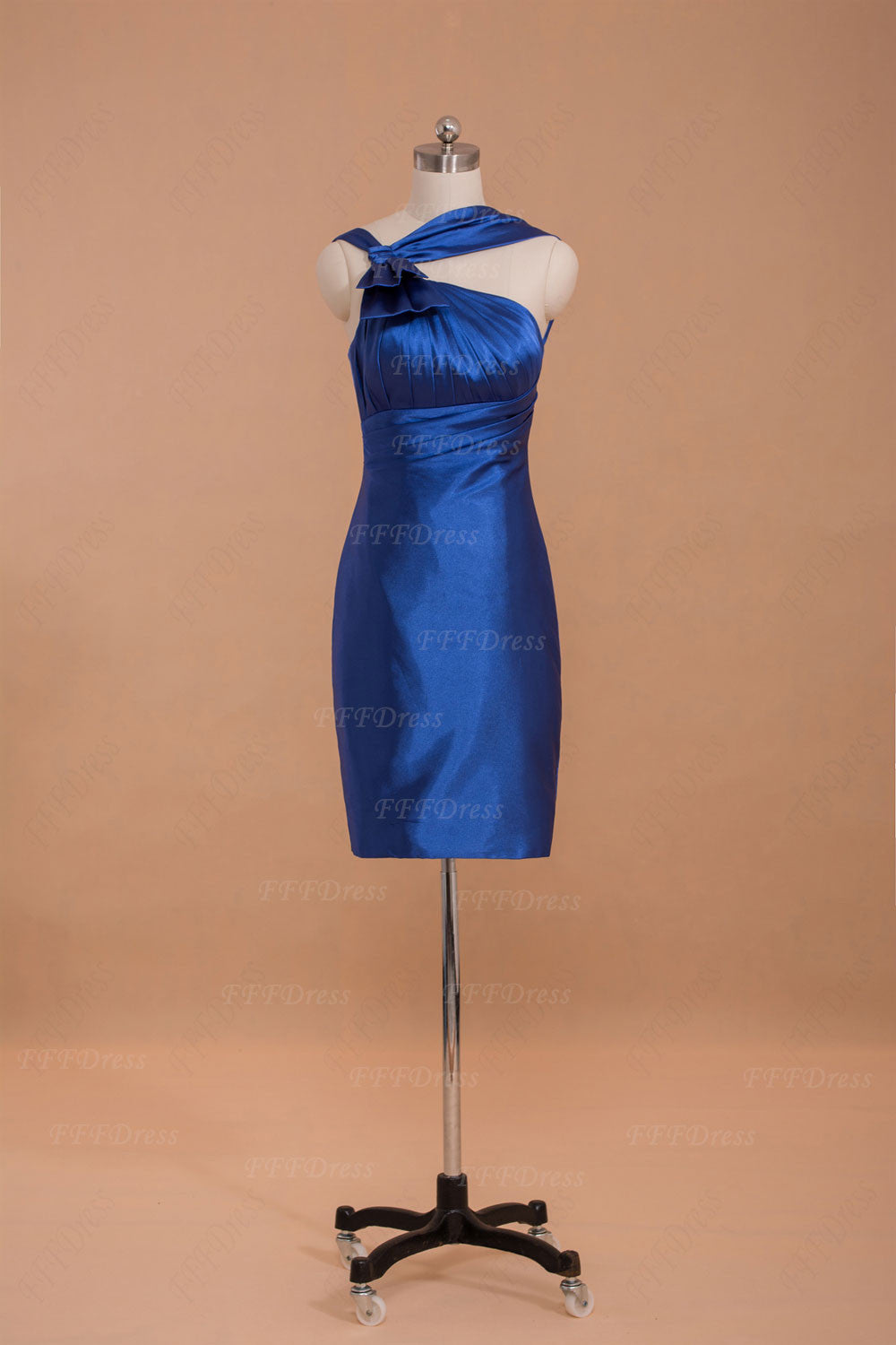 Royal blue Sheath homeoming dresses with bow
