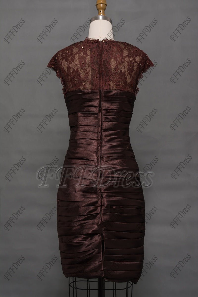 Brown mother of the bride dress knee length