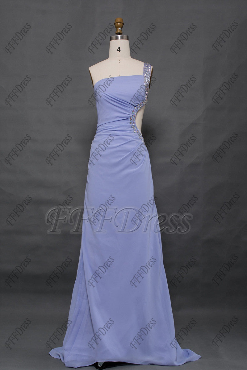 Crystal Lavender Cut Out prom dress