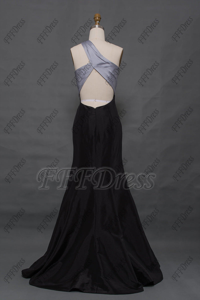 Mermaid black cut out prom dresses long
