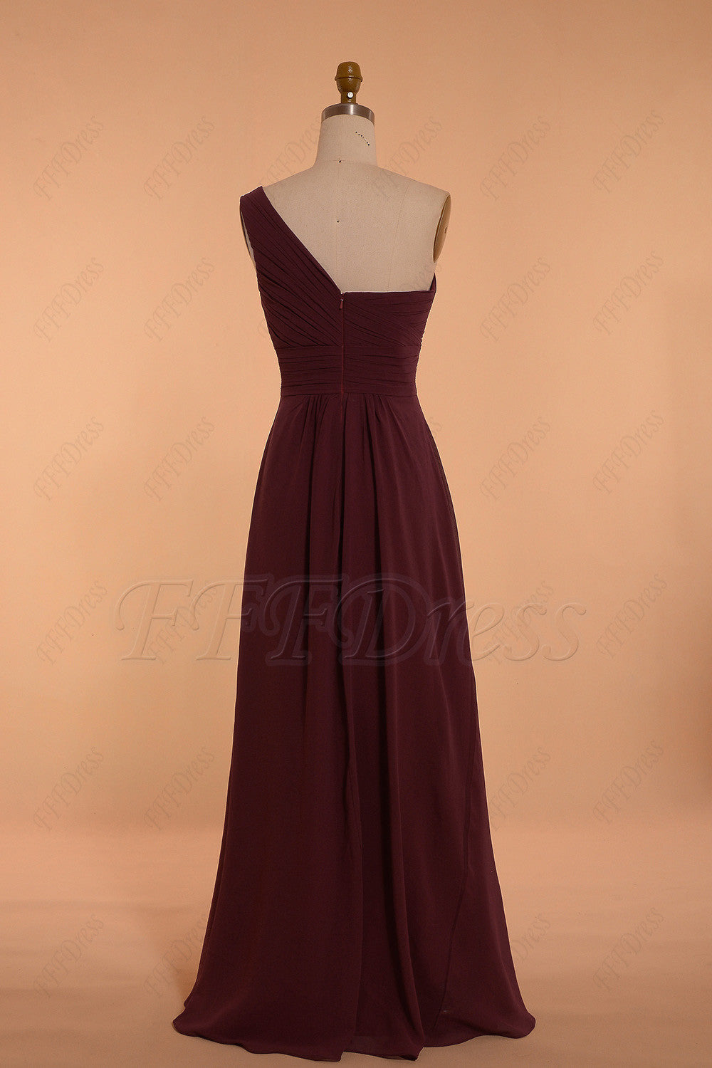 One Shoulder burgundy bridesmaid dresses