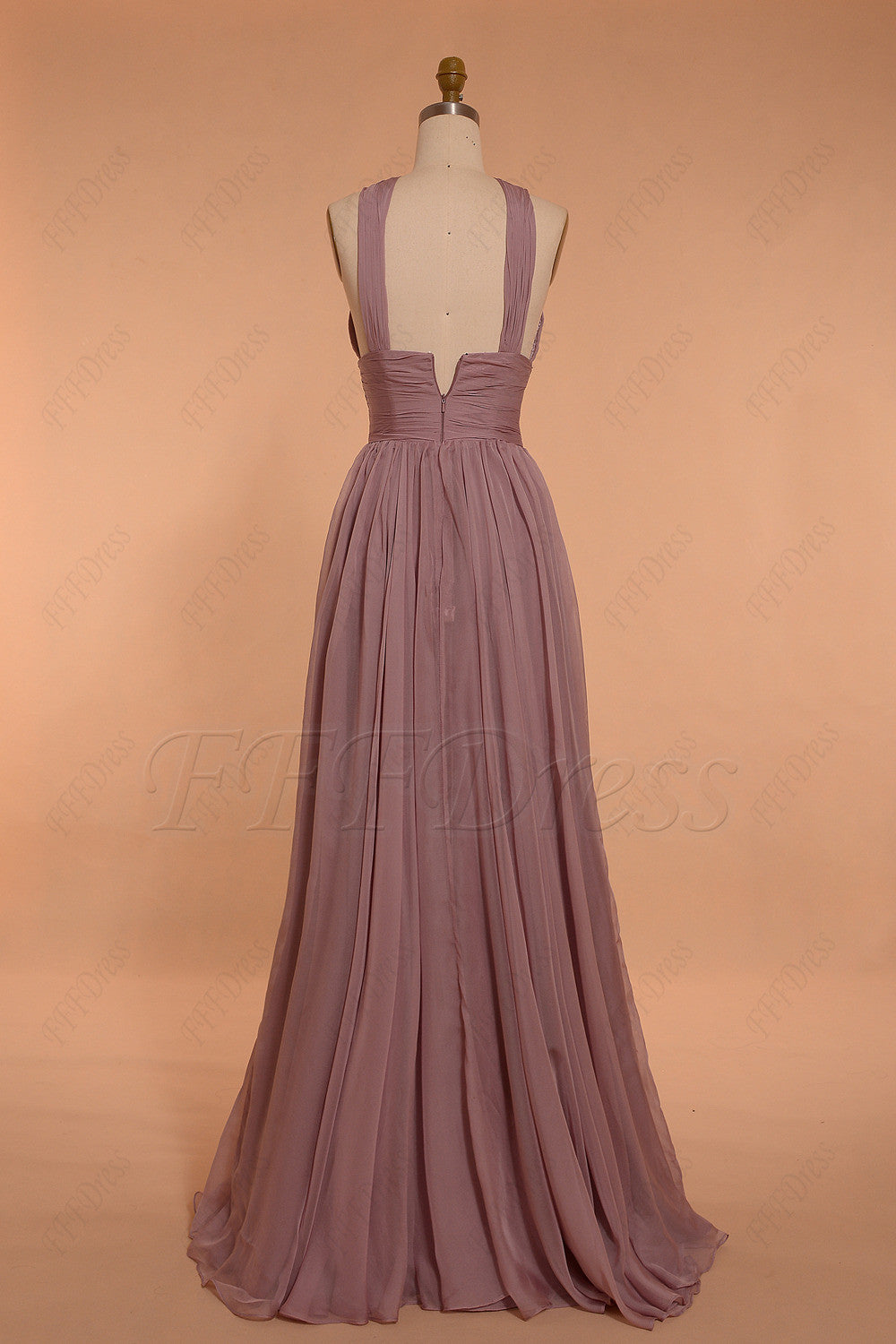 Halter wisteria purple bridesmaid dresses