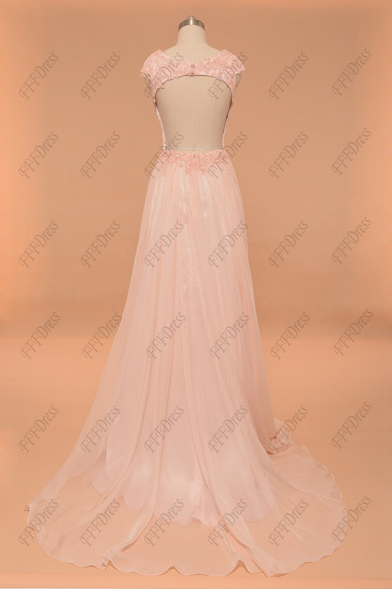 Pink Backless prom dresses long pageant dresses