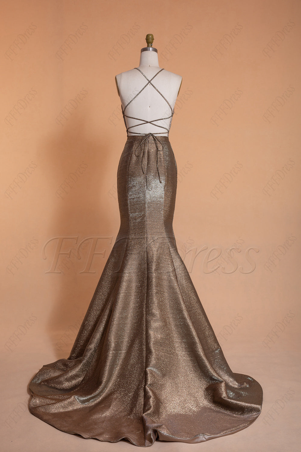 Halter Glitter Metallic Backless Prom Dresses Long