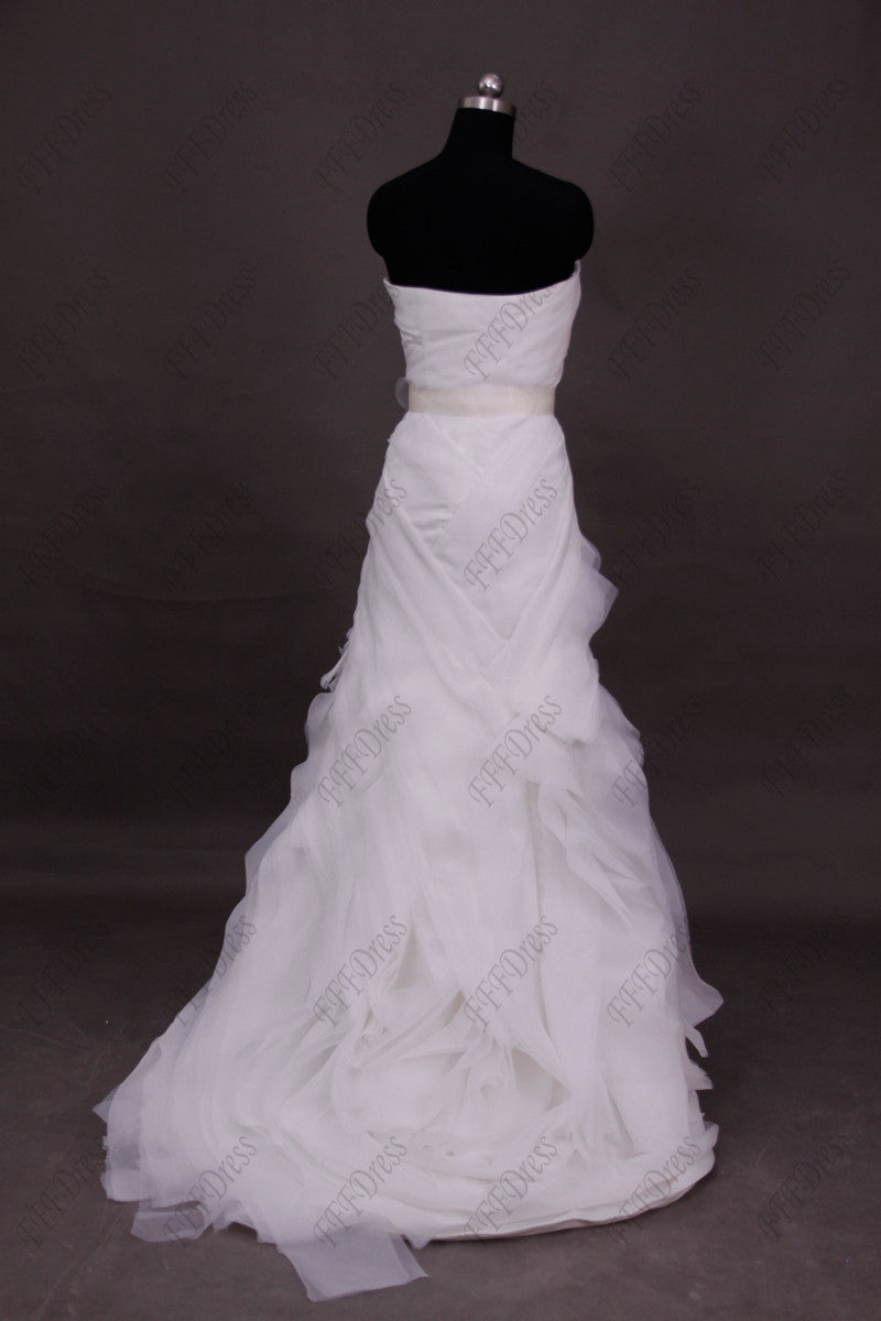 Mermaid strapless swirl wedding dresses
