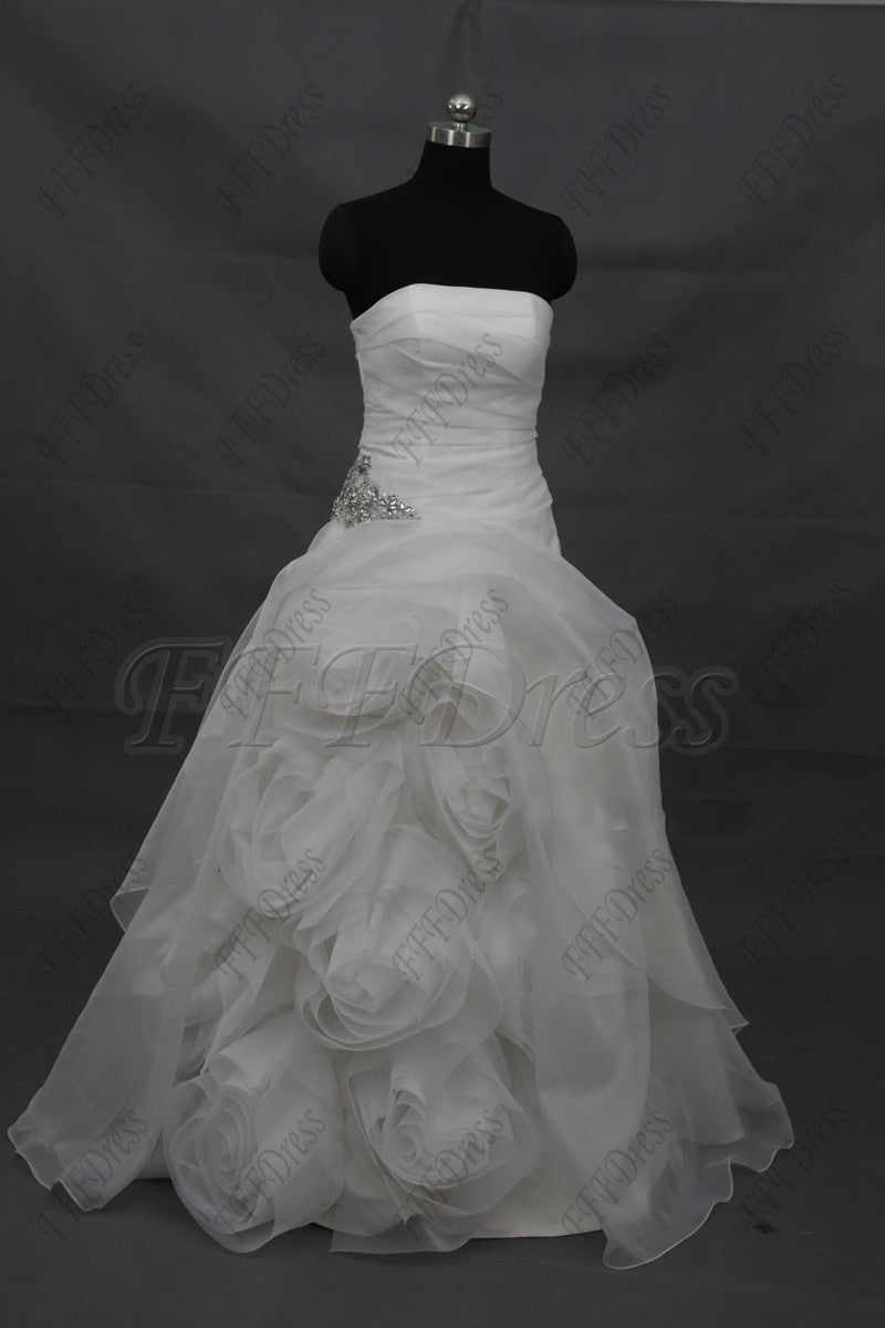 Beaded Ball Gown Wedding Dress with Flowers