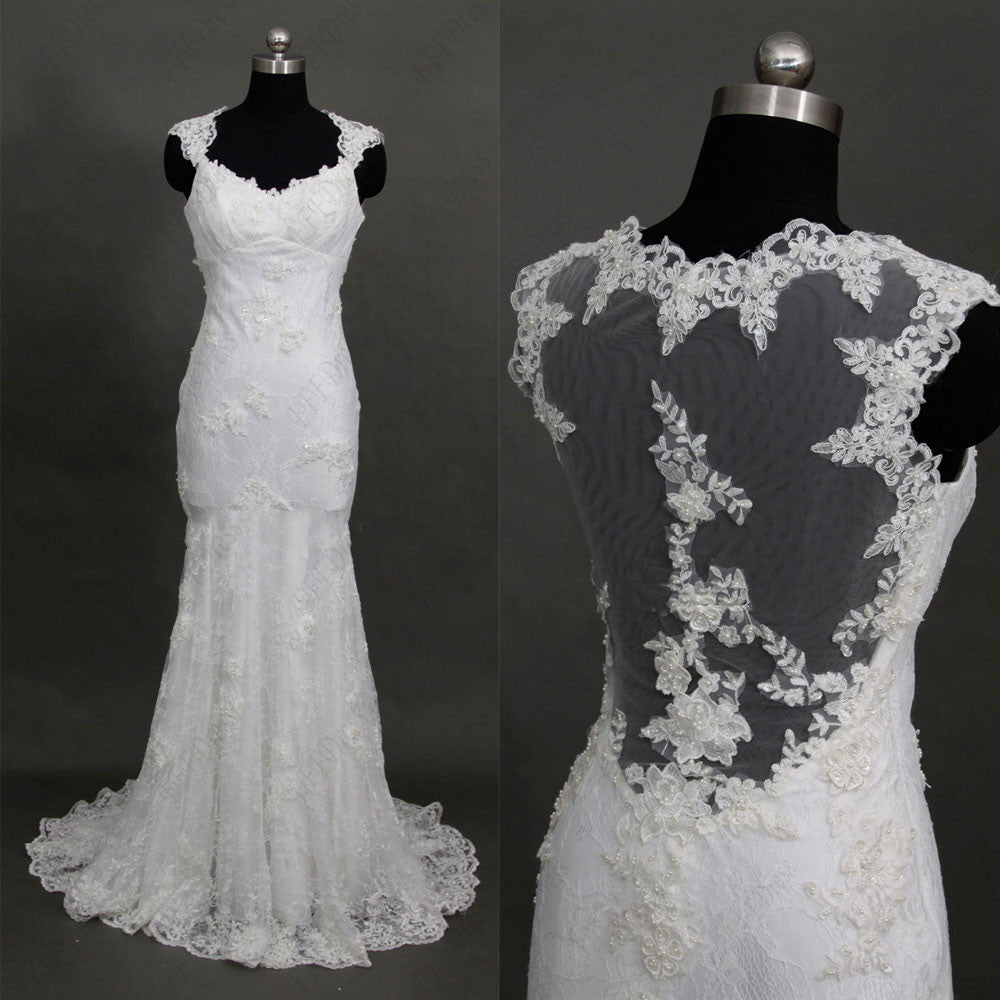 Backless mermaid lace wedding dresses