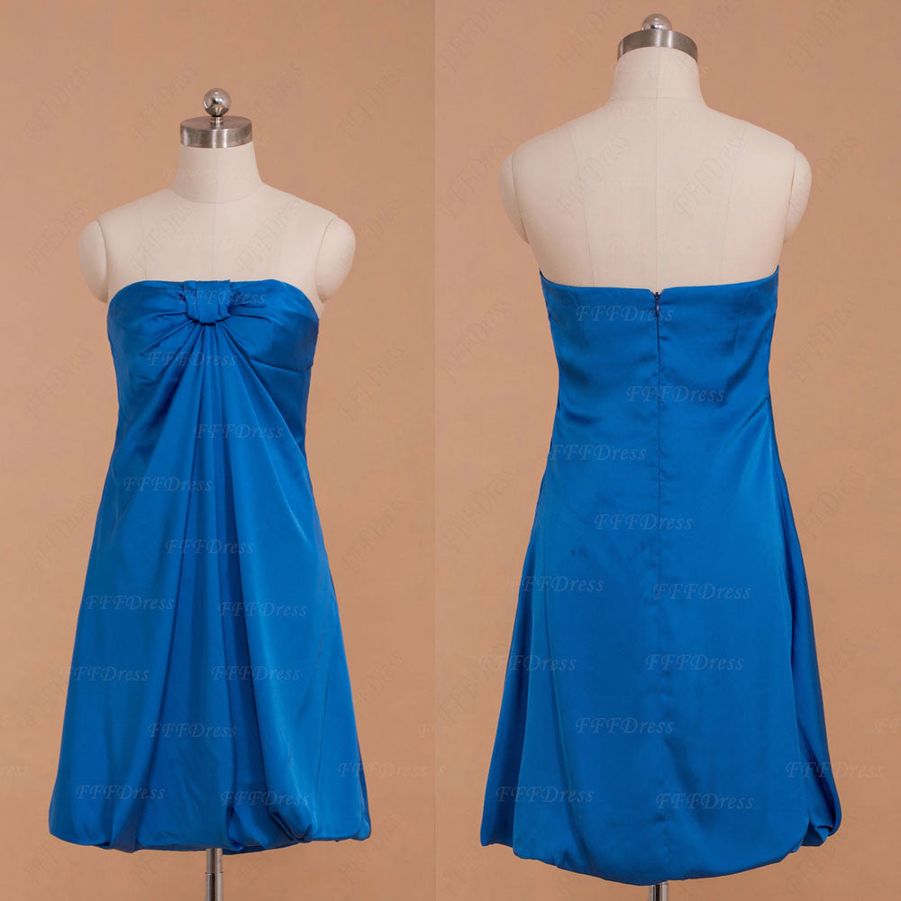 Strapless royal blue short homecoming dresses