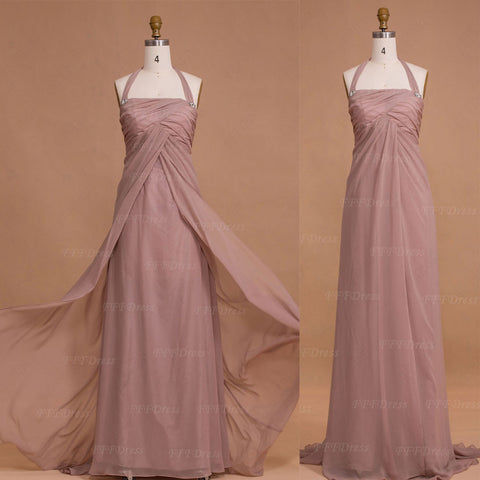 Halter Dusty rose Maternity Bridesmaid Dresses for pregnant