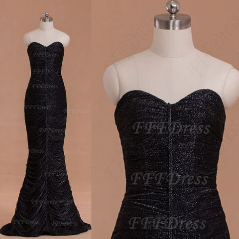 Black mermaid long formal dresses evening dresses