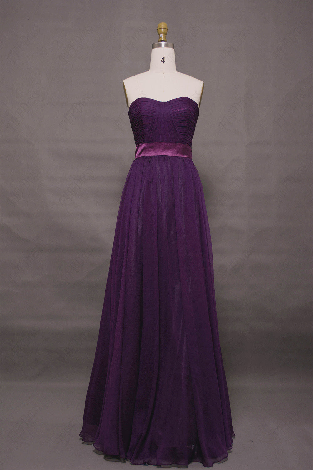 Purple elegant bridesmaid dresses long