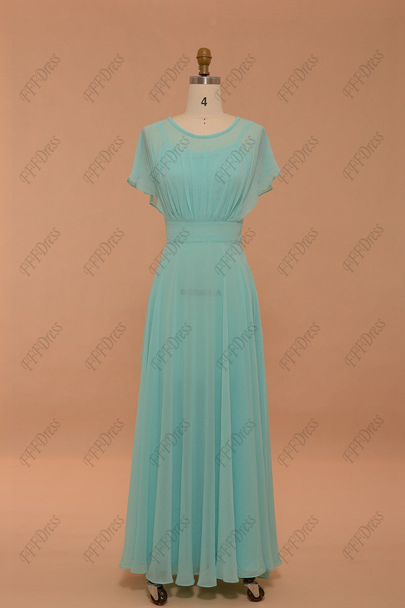 Light blue chiffon maxi dresses formal dresses