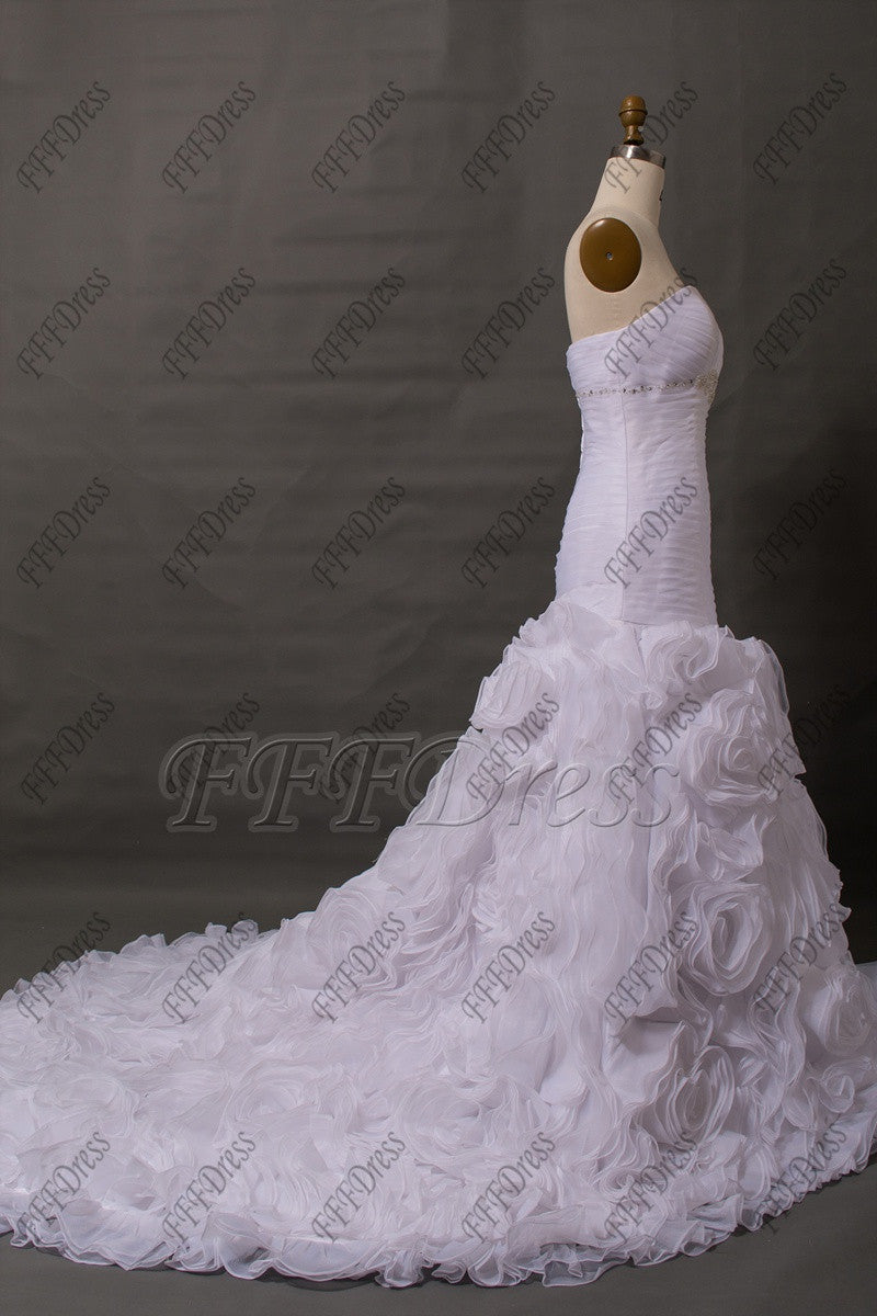 Mermaid white wedding dresses long
