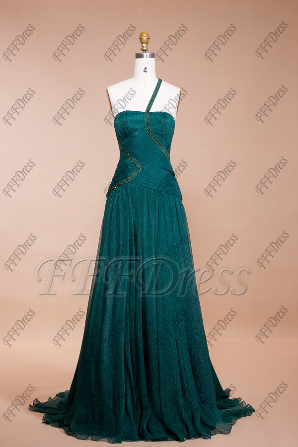 Forest green trumpet long prom dresses bridesmaid dresses