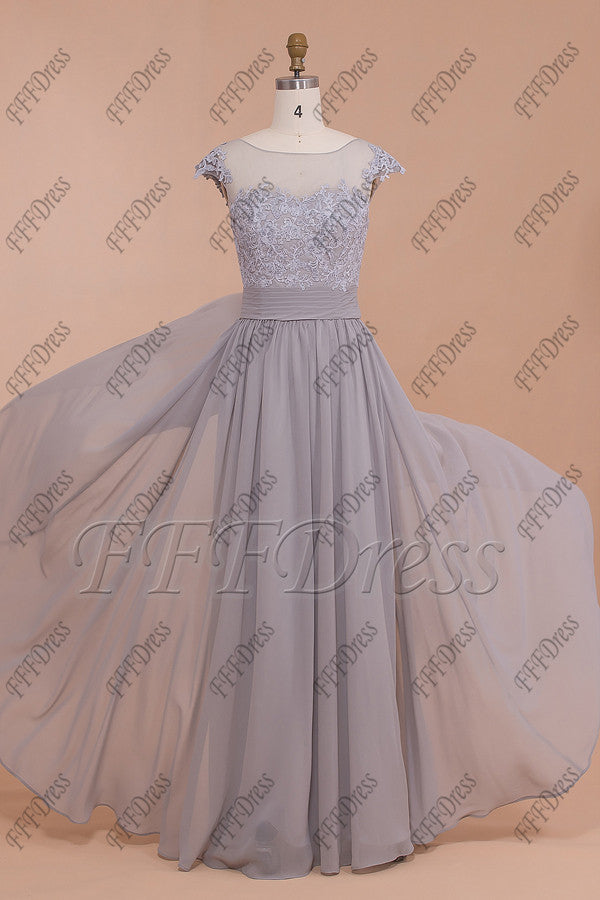 Modest Grey Bridesmaid dresses Wedding guest dresses Prom Gown