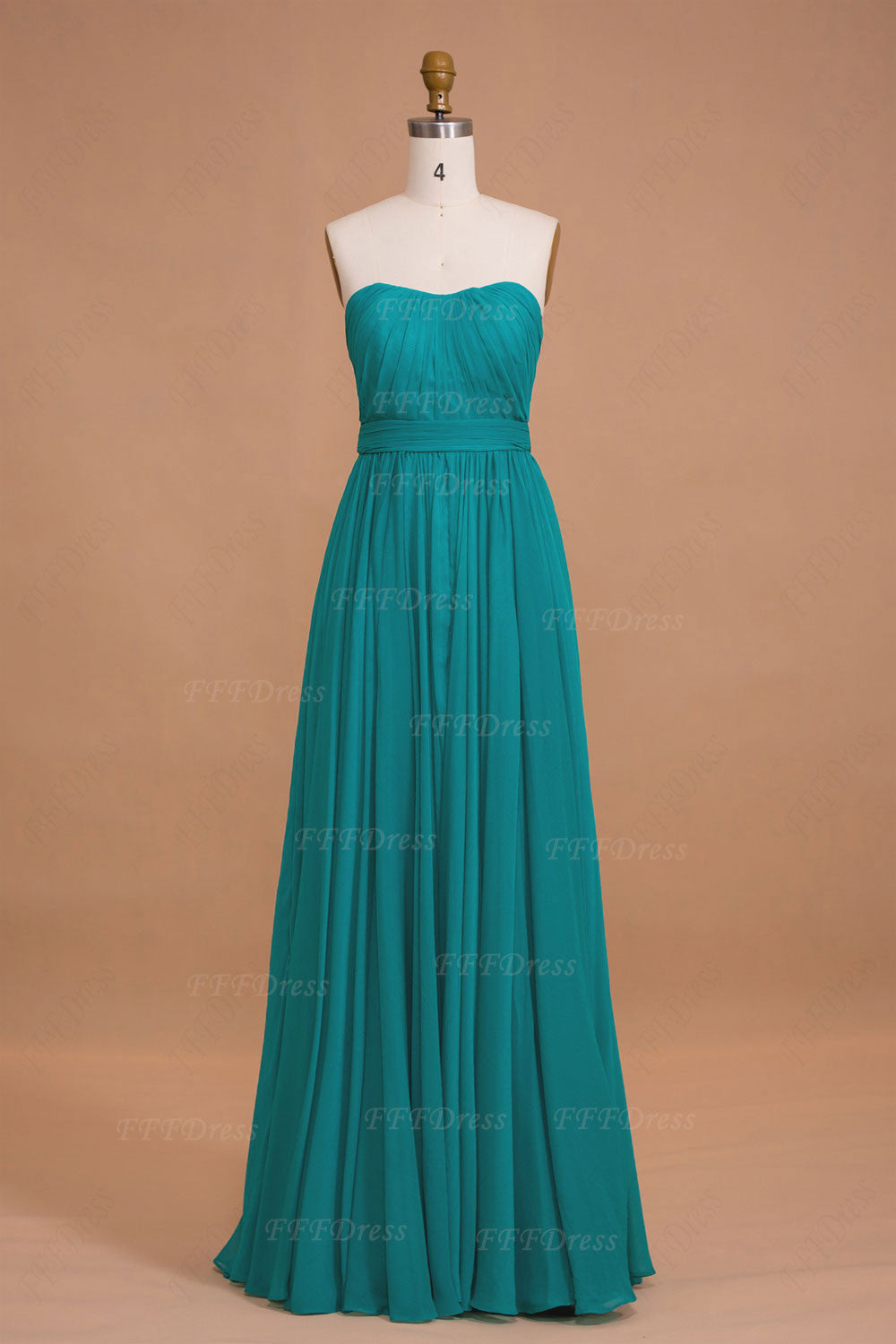 Elegant Flowing Chiffon Green Long Prom Dresses
