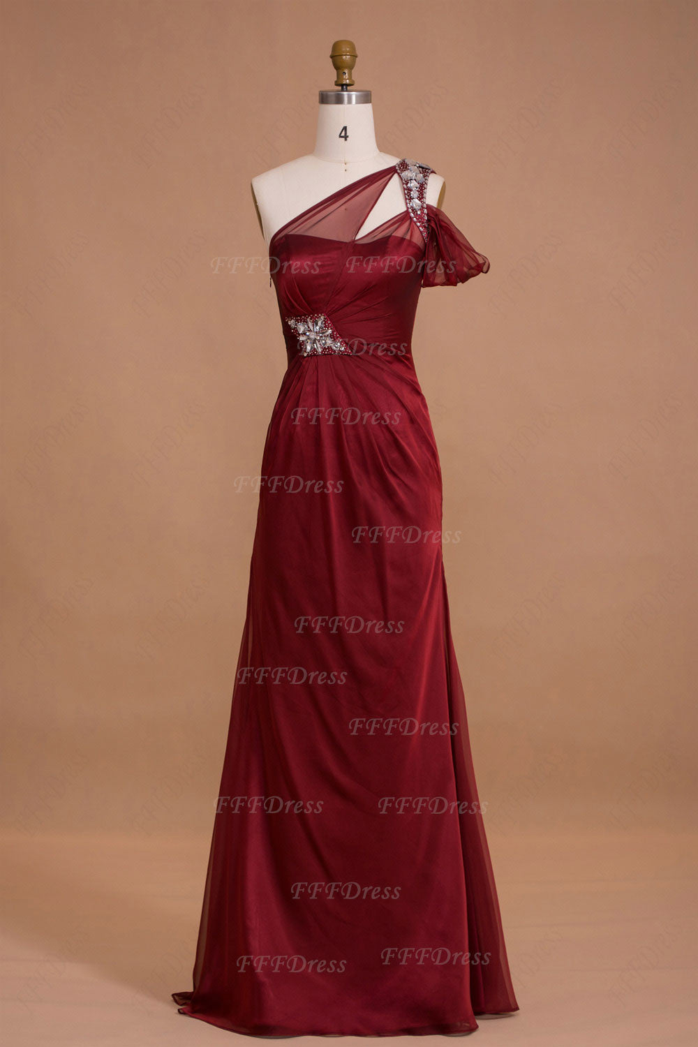 Trumpet burgundy long prom dresses with hand sewn beadings