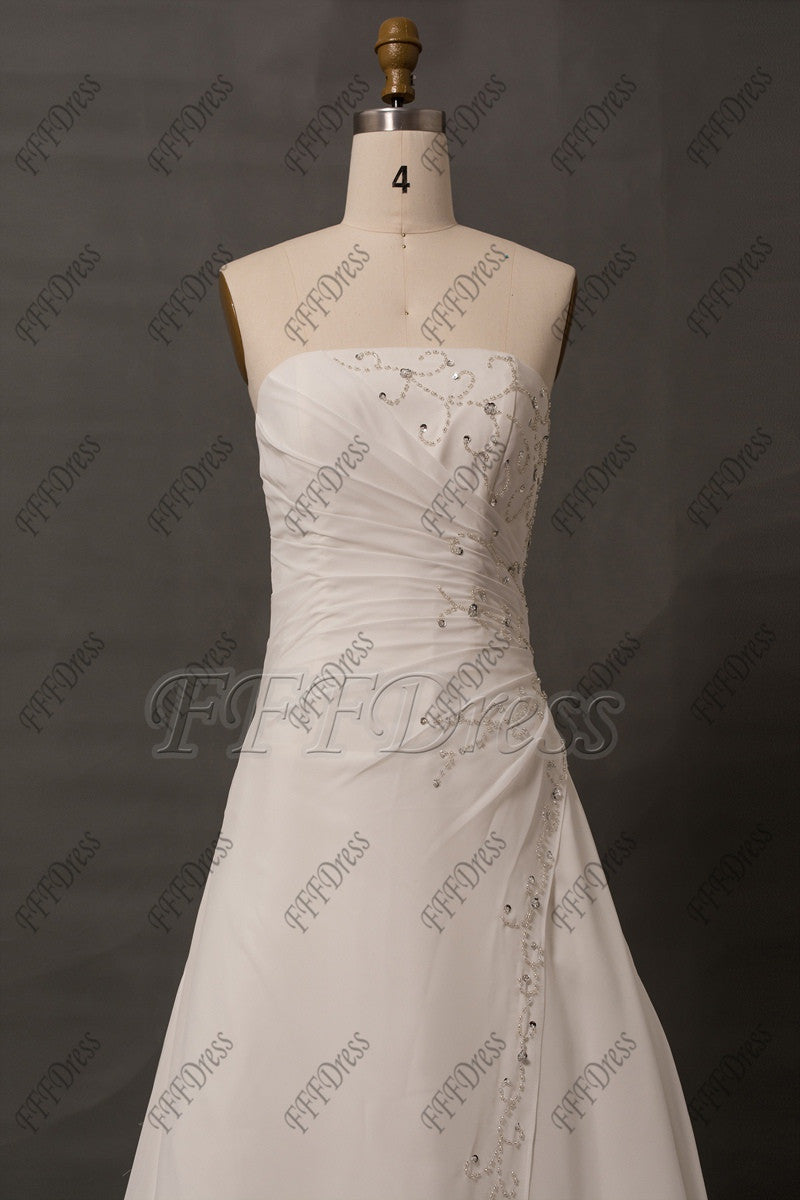 Beaded Chiffon Wedding dress with bolero plus size