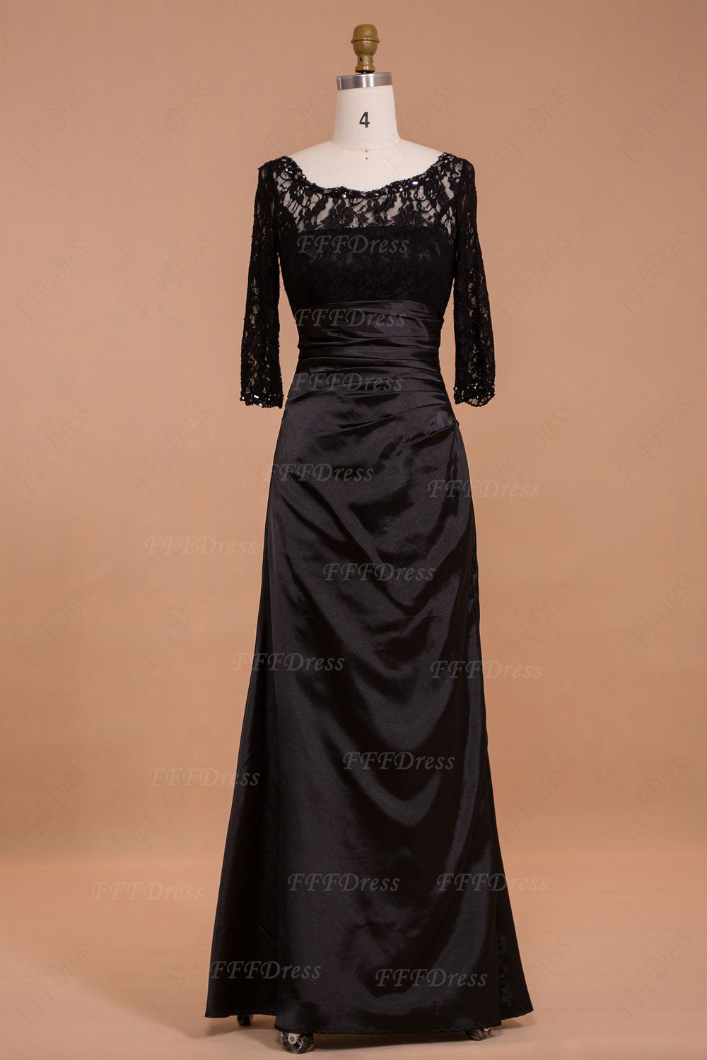 Modest Black Mother of the Bride dresses with Sleeves