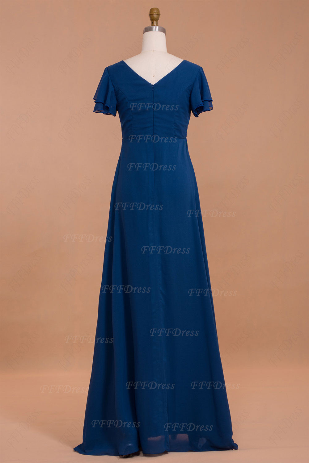Modest blue mother of the bride dresses with sleeves