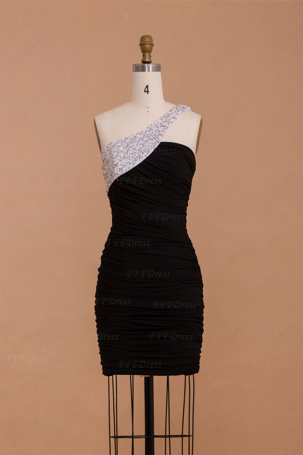Crystals black and white homecoming dresses short prom dresses
