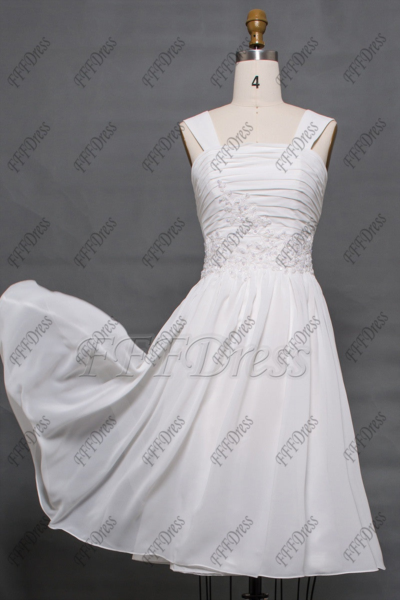 Ivory short bridesmaid dresses with straps