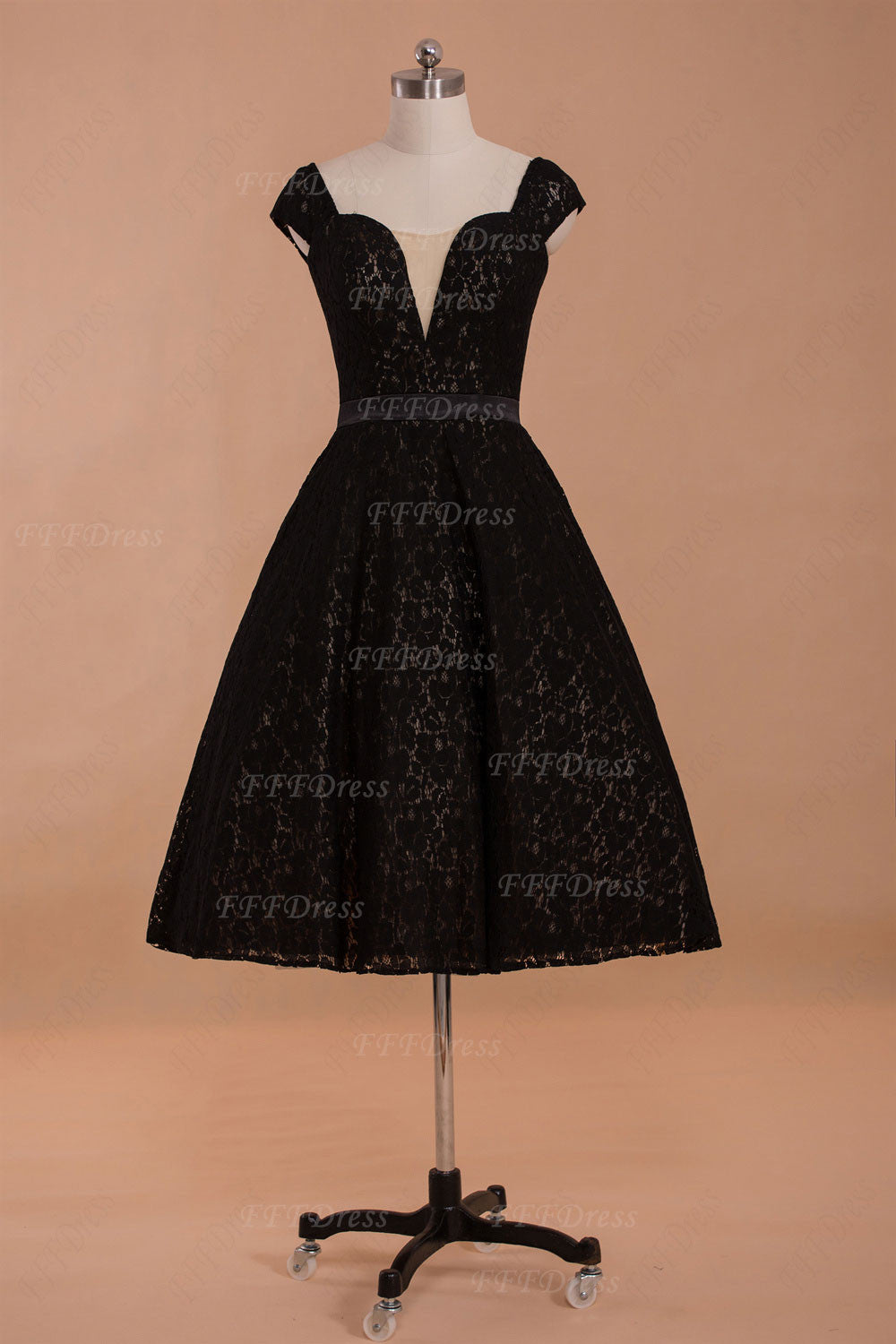 Black lace vintage little black dresses homecoming dress