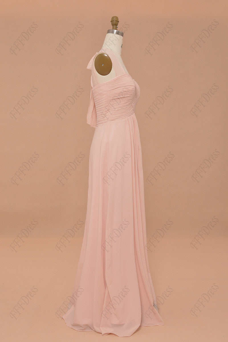 Soft peach bridesmaid dresses mix and match