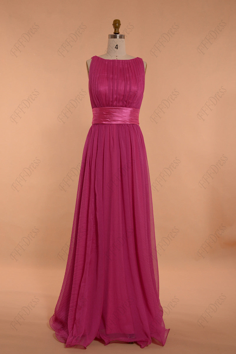 Modest hot pink formal dresses plus size