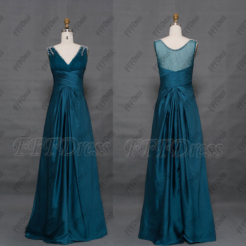 Teal evening dresses long formal gowns