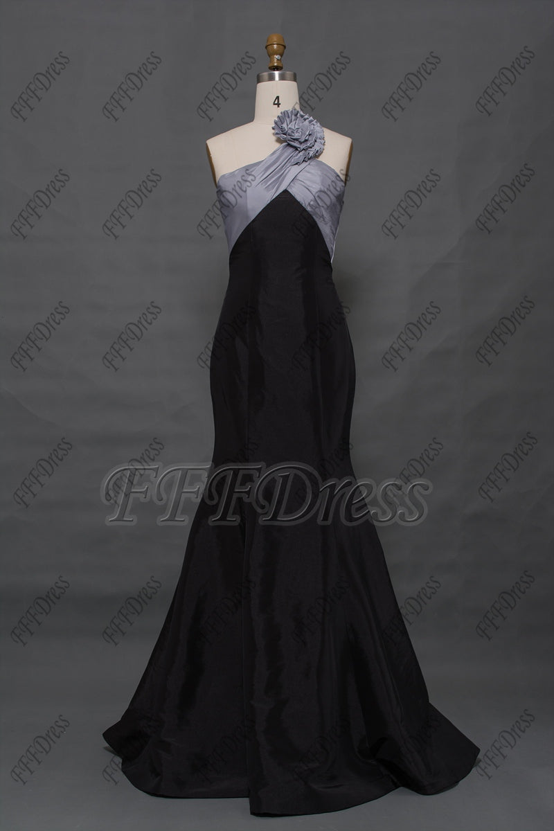 Mermaid black cut out prom dresses long
