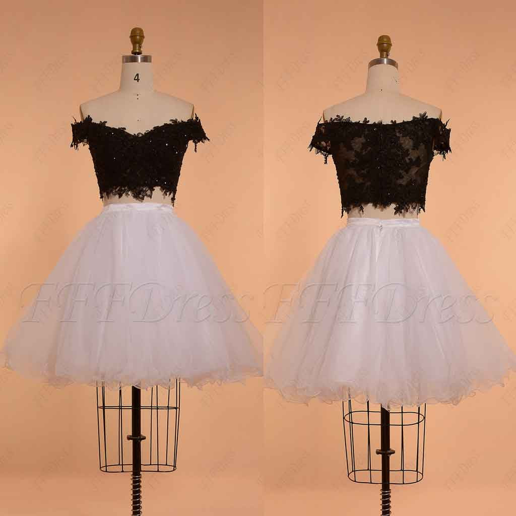 Black and white homecoming dresses Two Piece