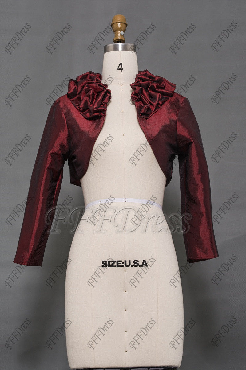 Burgundy bolero for evening dress formal gown jacket