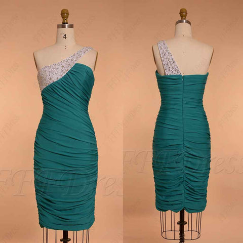Teal Beaded Homecoming Dresses knee length tight