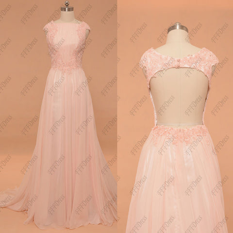 Pink Backless prom dresses long pageant dresses