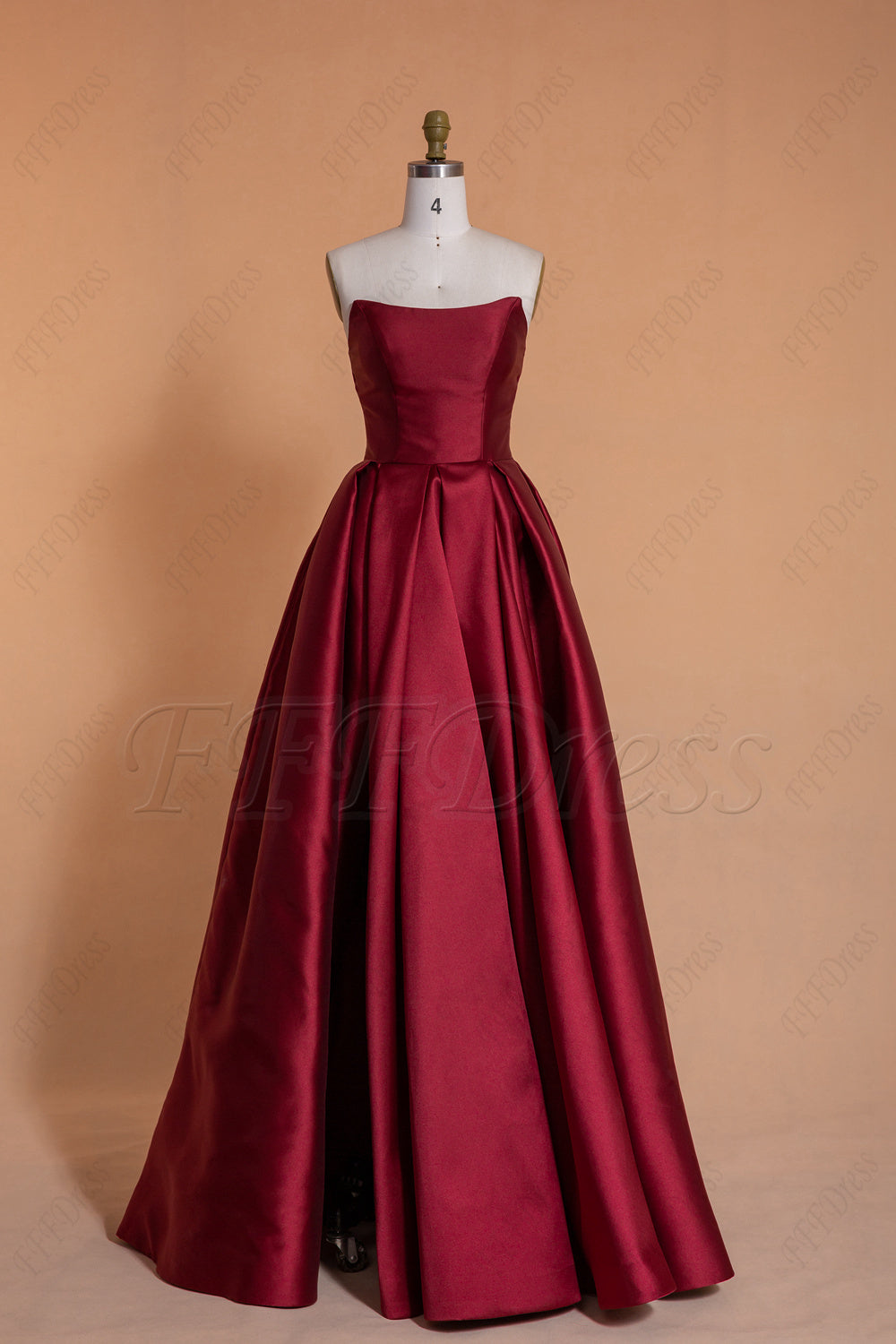 Burgundy Long Prom Dresses with Slit