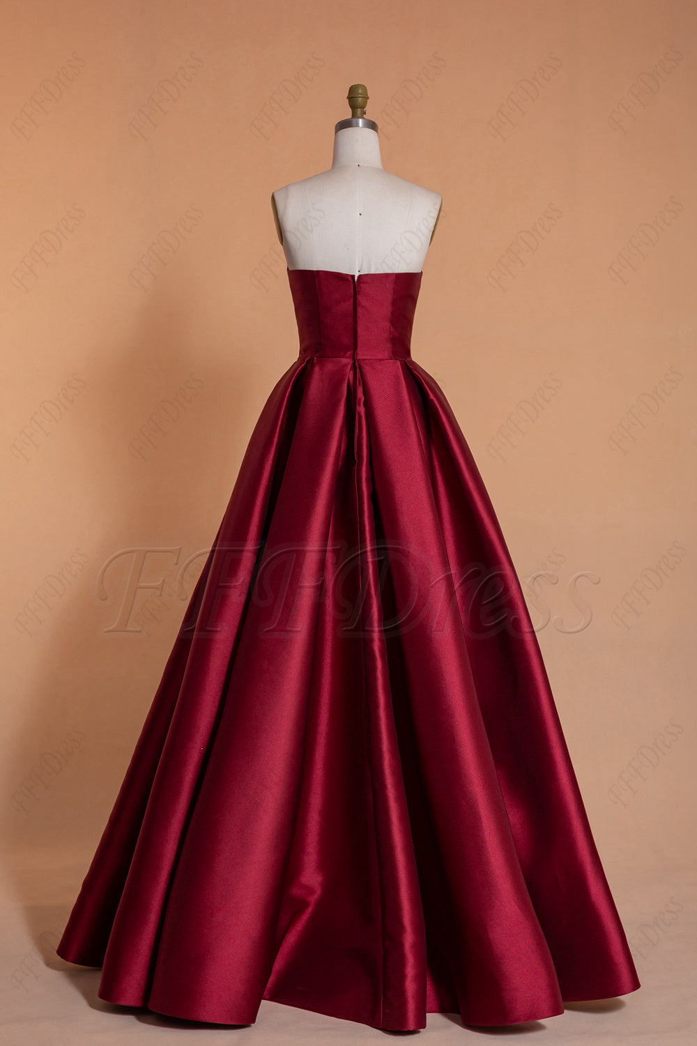 Burgundy Long Prom Dresses with Slit