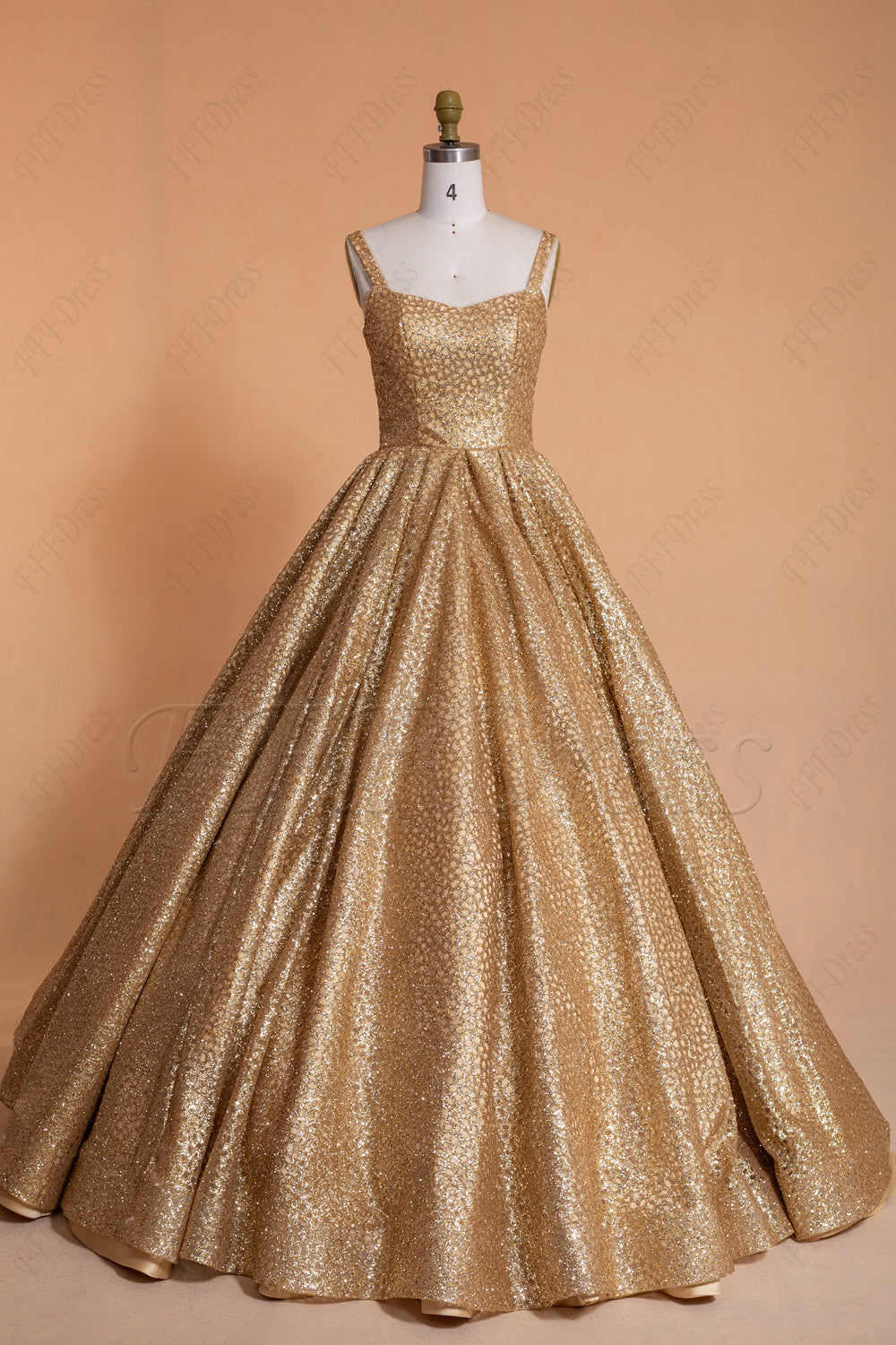 Gold princess sparkle prom dresses long