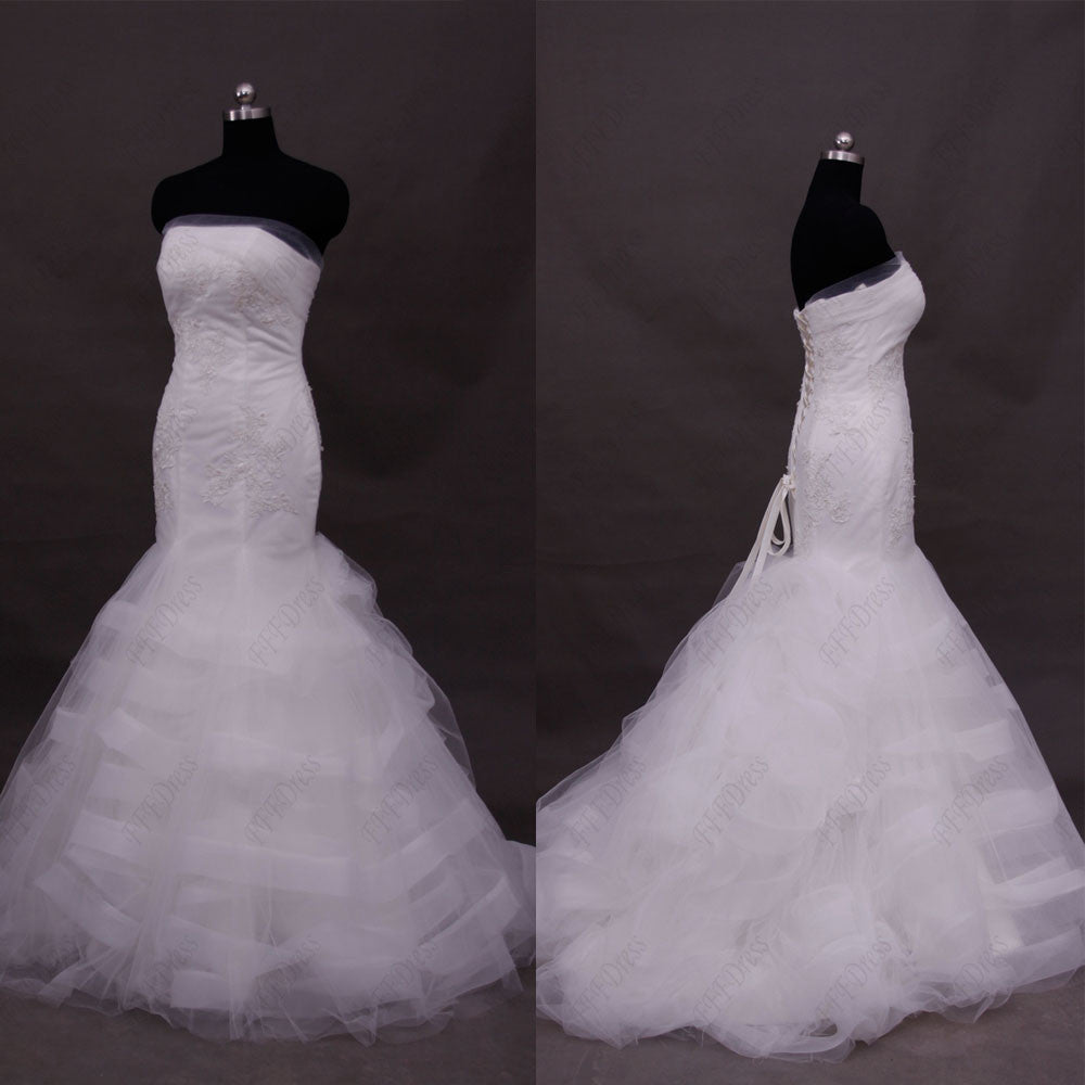 Lace Mermaid Wedding Dress with Wide Trims