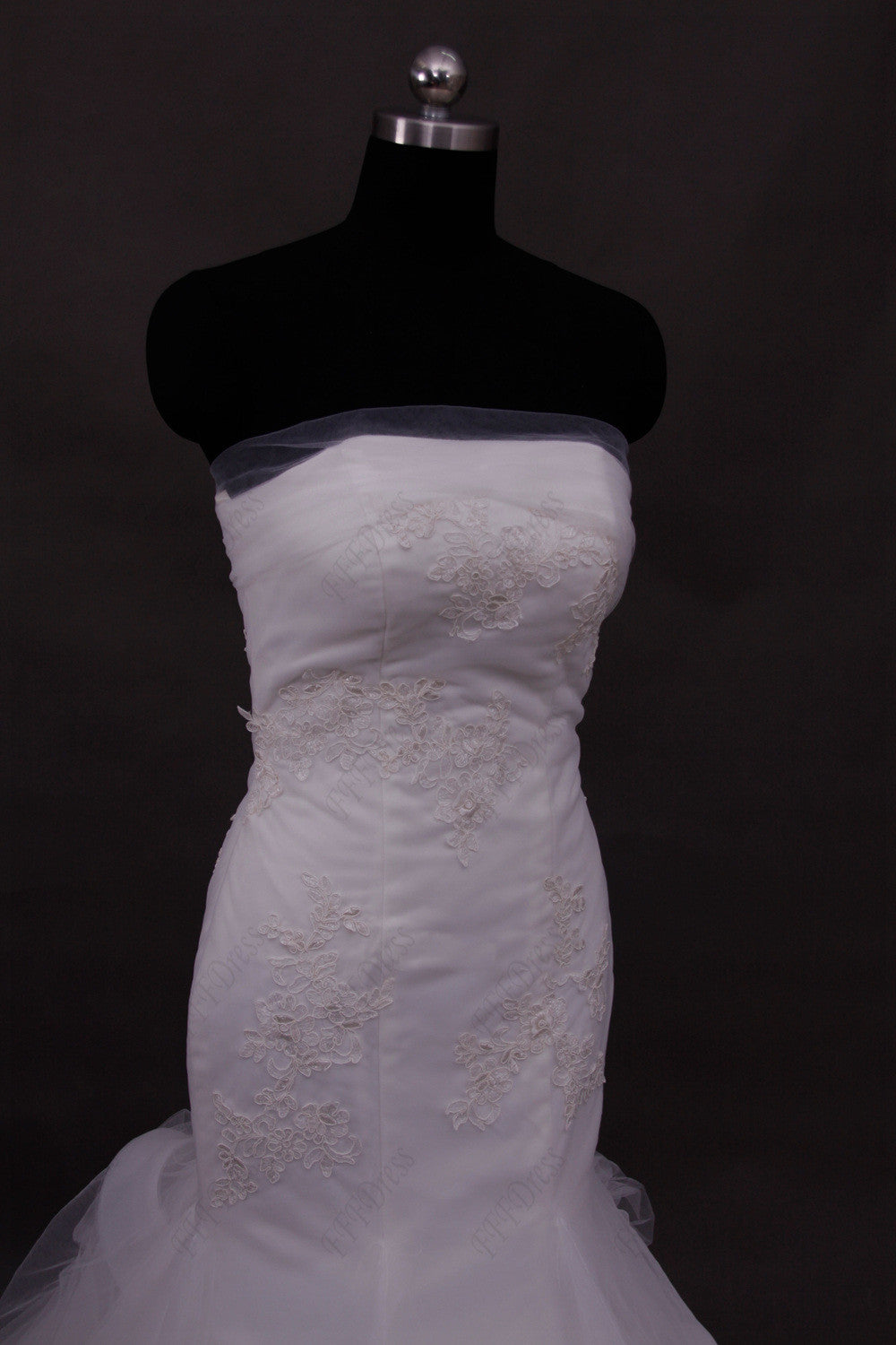 Lace Mermaid Wedding Dress with Wide Trims