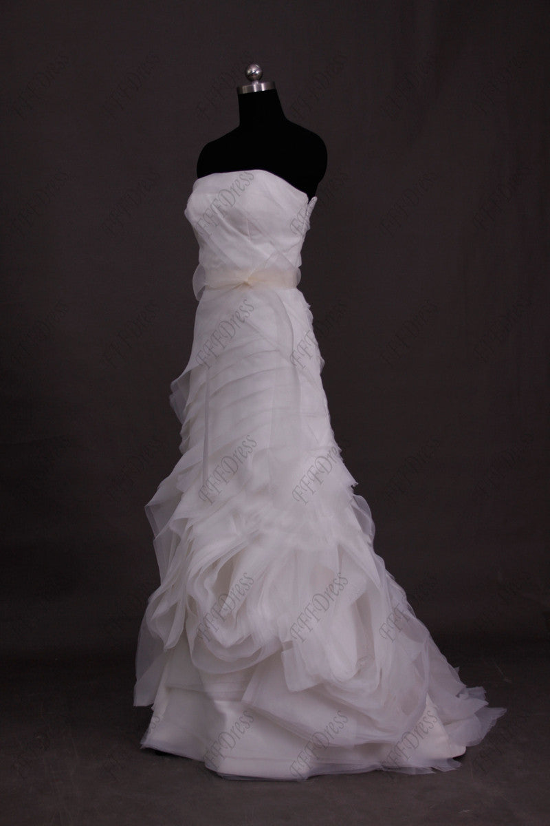 Mermaid strapless swirl wedding dresses