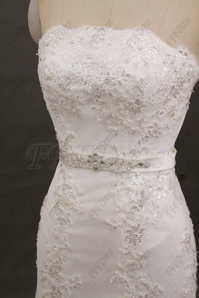 Mermaid lace tiered wedding dresses