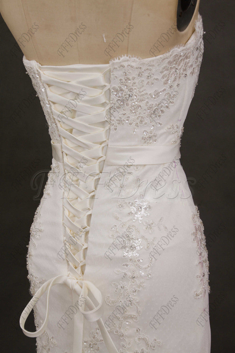 Mermaid lace tiered wedding dresses